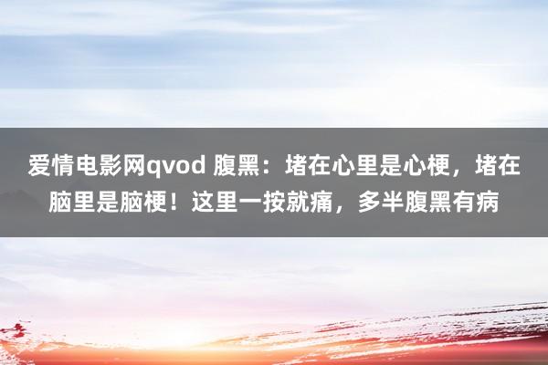 爱情电影网qvod 腹黑：堵在心里是心梗，堵在脑里是脑梗！这里一按就痛，多半腹黑有病