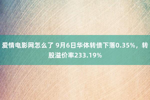 爱情电影网怎么了 9月6日华体转债下落0.35%，转股溢价率233.19%