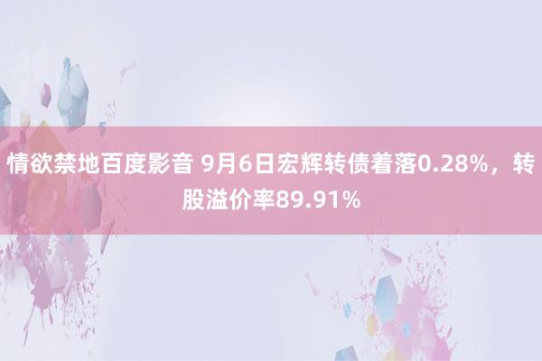 情欲禁地百度影音 9月6日宏辉转债着落0.28%，转股溢价率89.91%