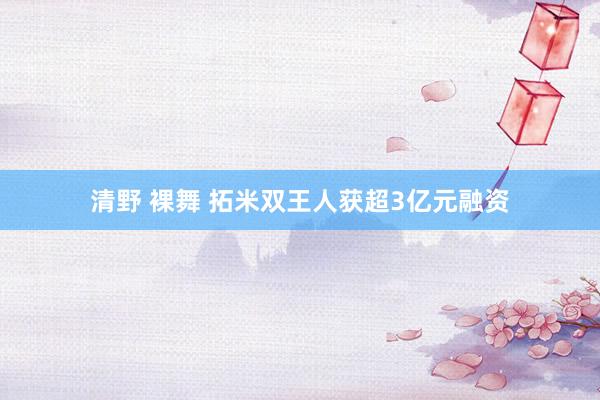 清野 裸舞 拓米双王人获超3亿元融资