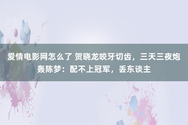 爱情电影网怎么了 贺晓龙咬牙切齿，三天三夜炮轰陈梦：配不上冠军，丢东谈主