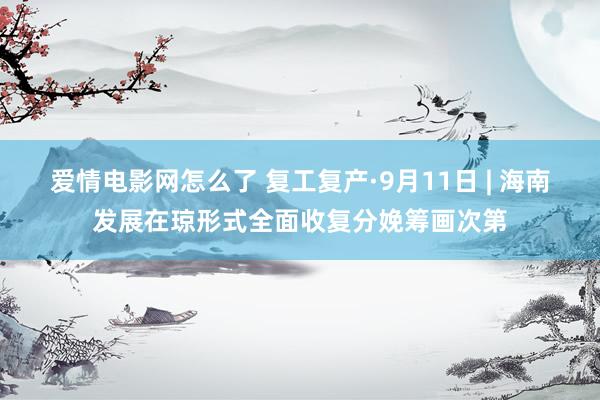 爱情电影网怎么了 复工复产·9月11日 | 海南发展在琼形式全面收复分娩筹画次第