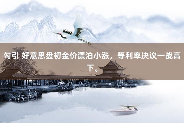 勾引 好意思盘初金价漂泊小涨，等利率决议一战高下。