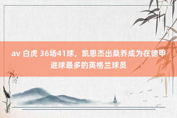 av 白虎 36场41球，凯恩杰出桑乔成为在德甲进球最多的英格兰球员