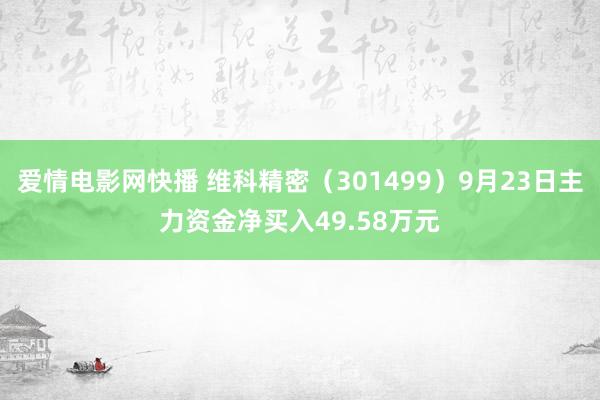 爱情电影网快播 维科精密（301499）9月23日主力资金净买入49.58万元