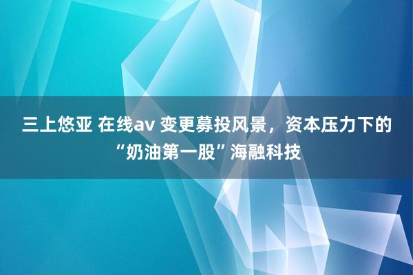 三上悠亚 在线av 变更募投风景，资本压力下的“奶油第一股”海融科技