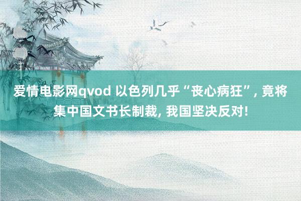 爱情电影网qvod 以色列几乎“丧心病狂”， 竟将集中国文书长制裁， 我国坚决反对!