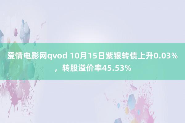 爱情电影网qvod 10月15日紫银转债上升0.03%，转股溢价率45.53%