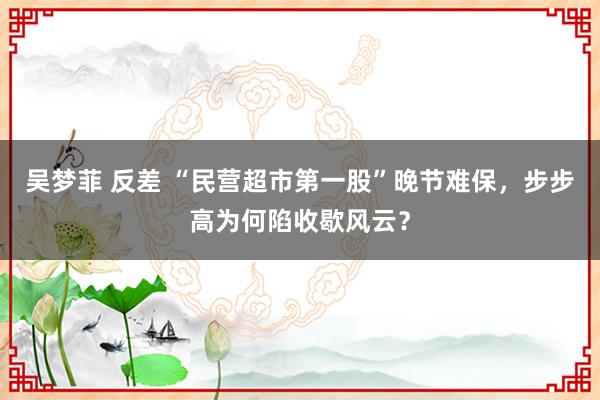 吴梦菲 反差 “民营超市第一股”晚节难保，步步高为何陷收歇风云？