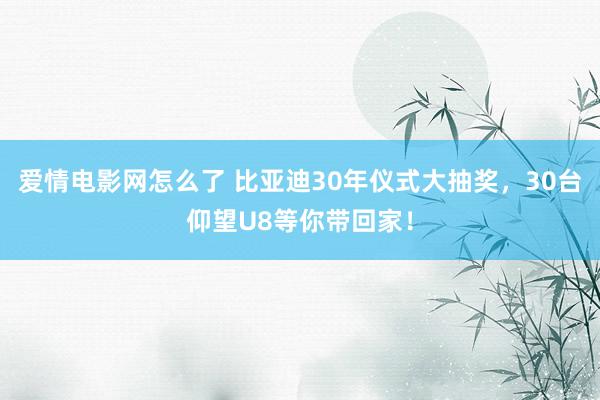 爱情电影网怎么了 比亚迪30年仪式大抽奖，30台仰望U8等你带回家！
