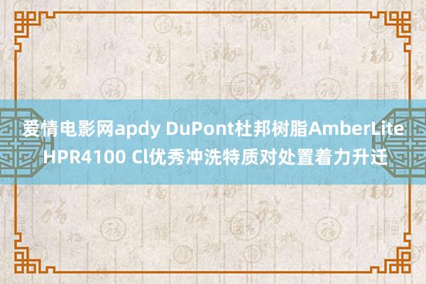 爱情电影网apdy DuPont杜邦树脂AmberLite HPR4100 Cl优秀冲洗特质对处置着力升迁