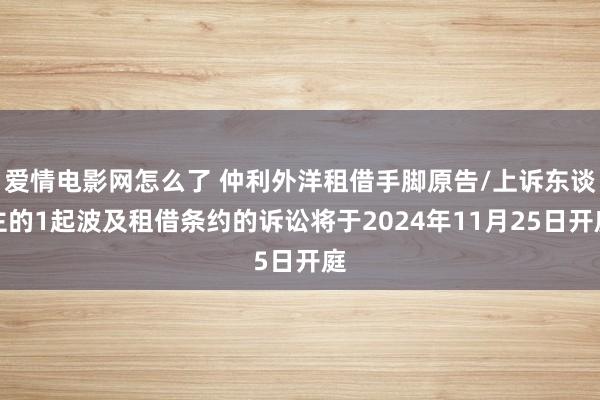 爱情电影网怎么了 仲利外洋租借手脚原告/上诉东谈主的1起波及租借条约的诉讼将于2024年11月25日开庭