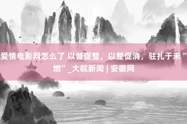 爱情电影网怎么了 以督促整，以整促消，驻扎于未“燃”_大皖新闻 | 安徽网