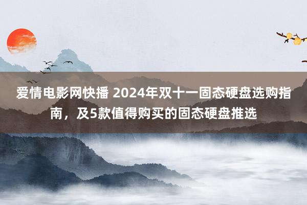 爱情电影网快播 2024年双十一固态硬盘选购指南，及5款值得购买的固态硬盘推选