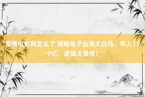 爱情电影网怎么了 消耗电子出海大白马，年入170亿，逻辑太强悍！