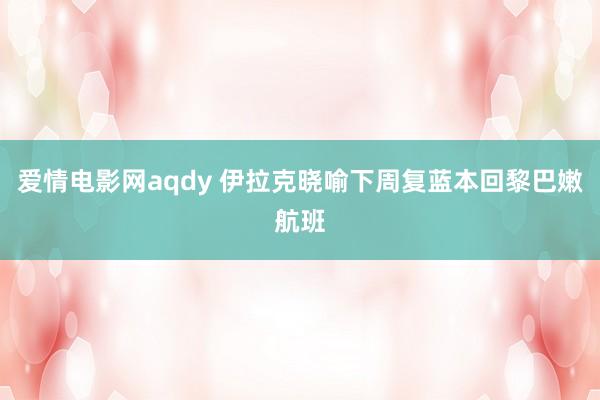 爱情电影网aqdy 伊拉克晓喻下周复蓝本回黎巴嫩航班