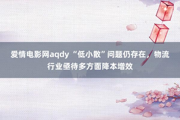 爱情电影网aqdy “低小散”问题仍存在，物流行业亟待多方面降本增效