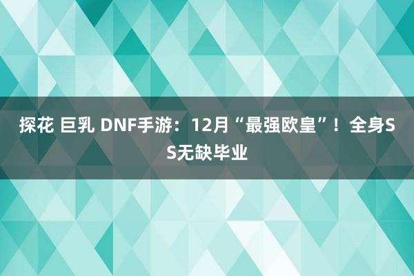 探花 巨乳 DNF手游：12月“最强欧皇”！全身SS无缺毕业