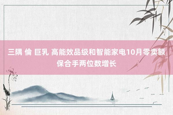 三隅 倫 巨乳 高能效品级和智能家电10月零卖额保合手两位数增长
