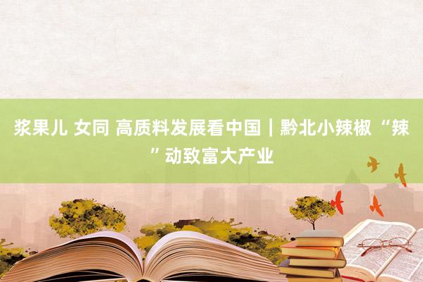 浆果儿 女同 高质料发展看中国｜黔北小辣椒 “辣”动致富大产业