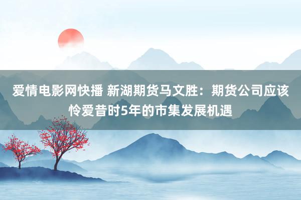 爱情电影网快播 新湖期货马文胜：期货公司应该怜爱昔时5年的市集发展机遇