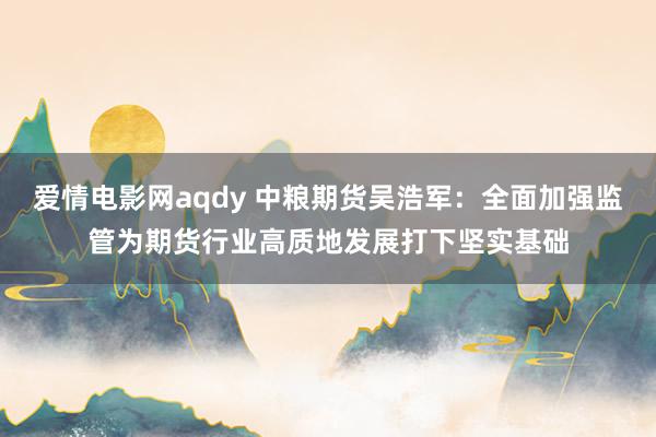 爱情电影网aqdy 中粮期货吴浩军：全面加强监管为期货行业高质地发展打下坚实基础