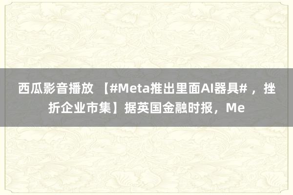 西瓜影音播放 【#Meta推出里面AI器具# ，挫折企业市集】据英国金融时报，Me