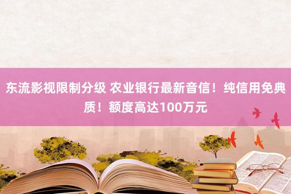 东流影视限制分级 农业银行最新音信！纯信用免典质！额度高达100万元