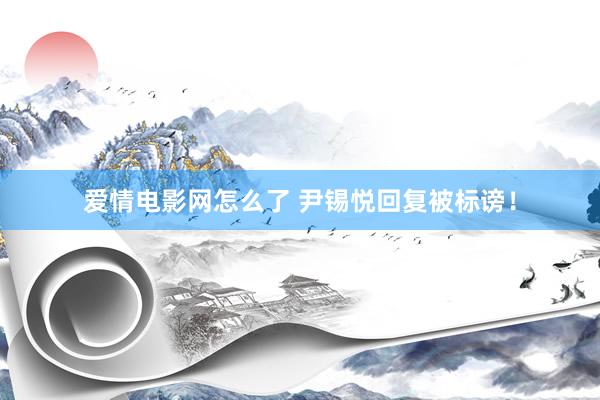 爱情电影网怎么了 尹锡悦回复被标谤！