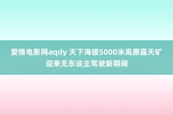 爱情电影网aqdy 天下海拔5000米高原露天矿迎来无东谈主驾驶新期间