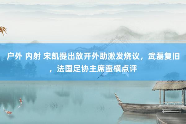 户外 内射 宋凯提出放开外助激发烧议，武磊复旧，法国足协主席蛮横点评