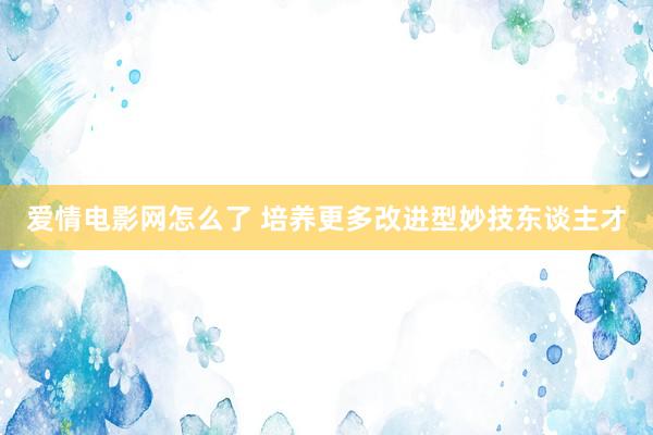 爱情电影网怎么了 培养更多改进型妙技东谈主才