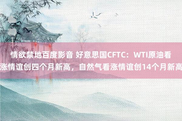 情欲禁地百度影音 好意思国CFTC：WTI原油看涨情谊创四个月新高，自然气看涨情谊创14个月新高