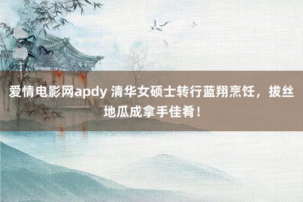 爱情电影网apdy 清华女硕士转行蓝翔烹饪，拔丝地瓜成拿手佳肴！