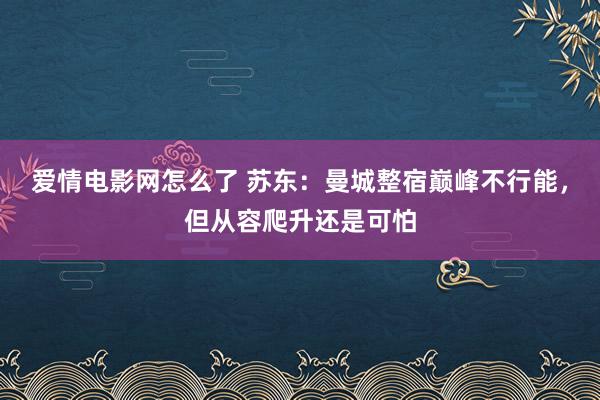 爱情电影网怎么了 苏东：曼城整宿巅峰不行能，但从容爬升还是可怕