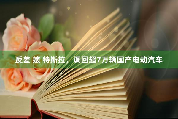 反差 婊 特斯拉，调回超7万辆国产电动汽车