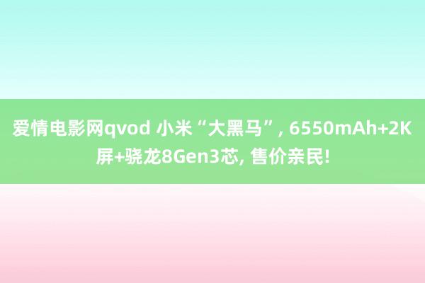 爱情电影网qvod 小米“大黑马”， 6550mAh+2K屏+骁龙8Gen3芯， 售价亲民!