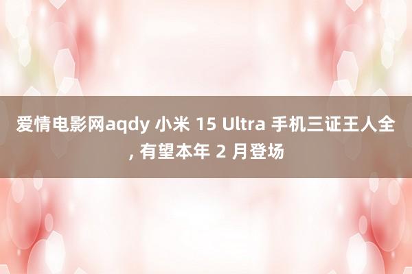 爱情电影网aqdy 小米 15 Ultra 手机三证王人全， 有望本年 2 月登场