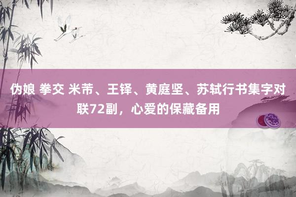 伪娘 拳交 米芾、王铎、黄庭坚、苏轼行书集字对联72副，心爱的保藏备用