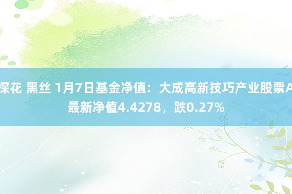 探花 黑丝 1月7日基金净值：大成高新技巧产业股票A最新净值4.4278，跌0.27%