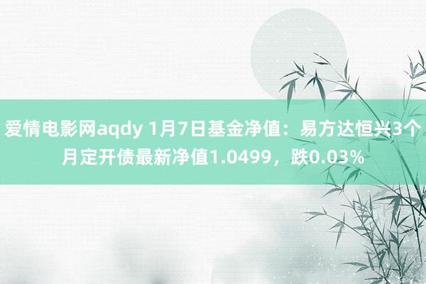 爱情电影网aqdy 1月7日基金净值：易方达恒兴3个月定开债最新净值1.0499，跌0.03%