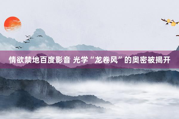 情欲禁地百度影音 光学“龙卷风”的奥密被揭开