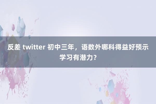 反差 twitter 初中三年，语数外哪科得益好预示学习有潜力？