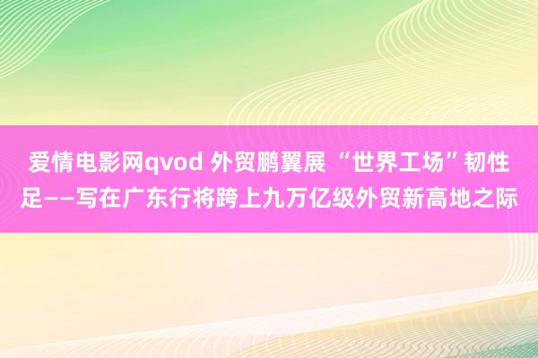 爱情电影网qvod 外贸鹏翼展 “世界工场”韧性足——写在广东行将跨上九万亿级外贸新高地之际