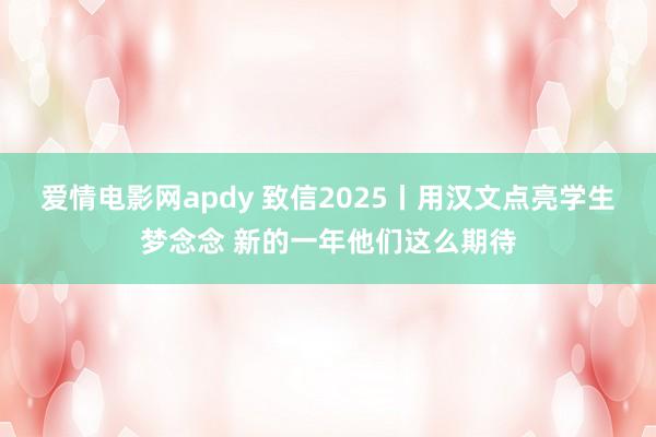 爱情电影网apdy 致信2025丨用汉文点亮学生梦念念 新的一年他们这么期待
