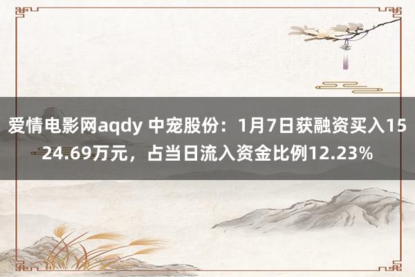 爱情电影网aqdy 中宠股份：1月7日获融资买入1524.69万元，占当日流入资金比例12.23%