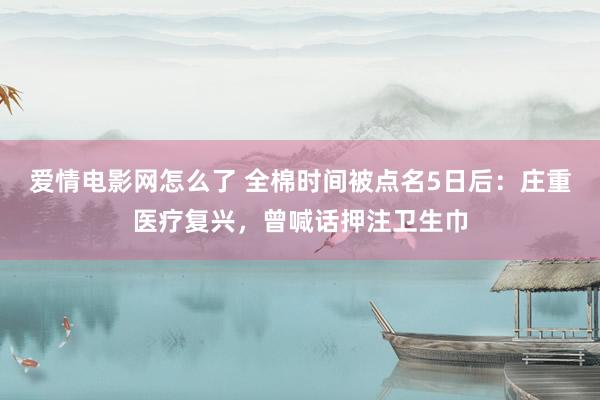 爱情电影网怎么了 全棉时间被点名5日后：庄重医疗复兴，曾喊话押注卫生巾