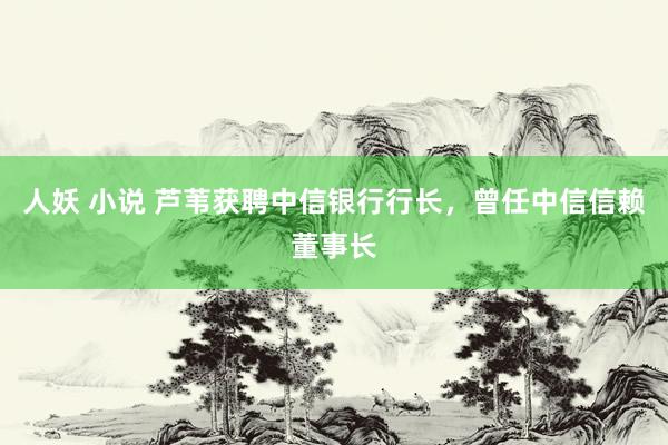 人妖 小说 芦苇获聘中信银行行长，曾任中信信赖董事长