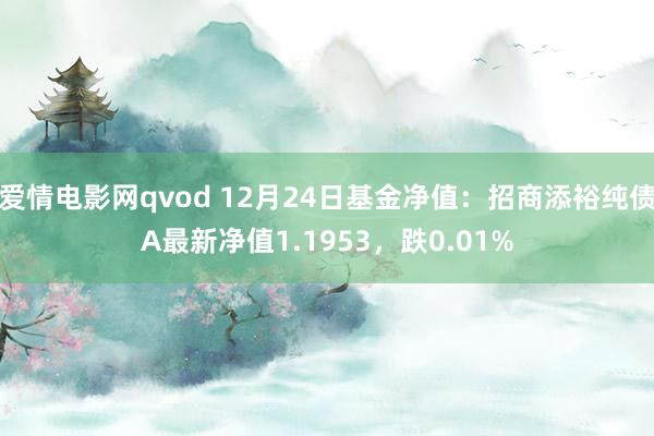 爱情电影网qvod 12月24日基金净值：招商添裕纯债A最新净值1.1953，跌0.01%