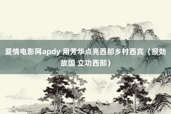爱情电影网apdy 用芳华点亮西部乡村西宾（报効故国 立功西部）